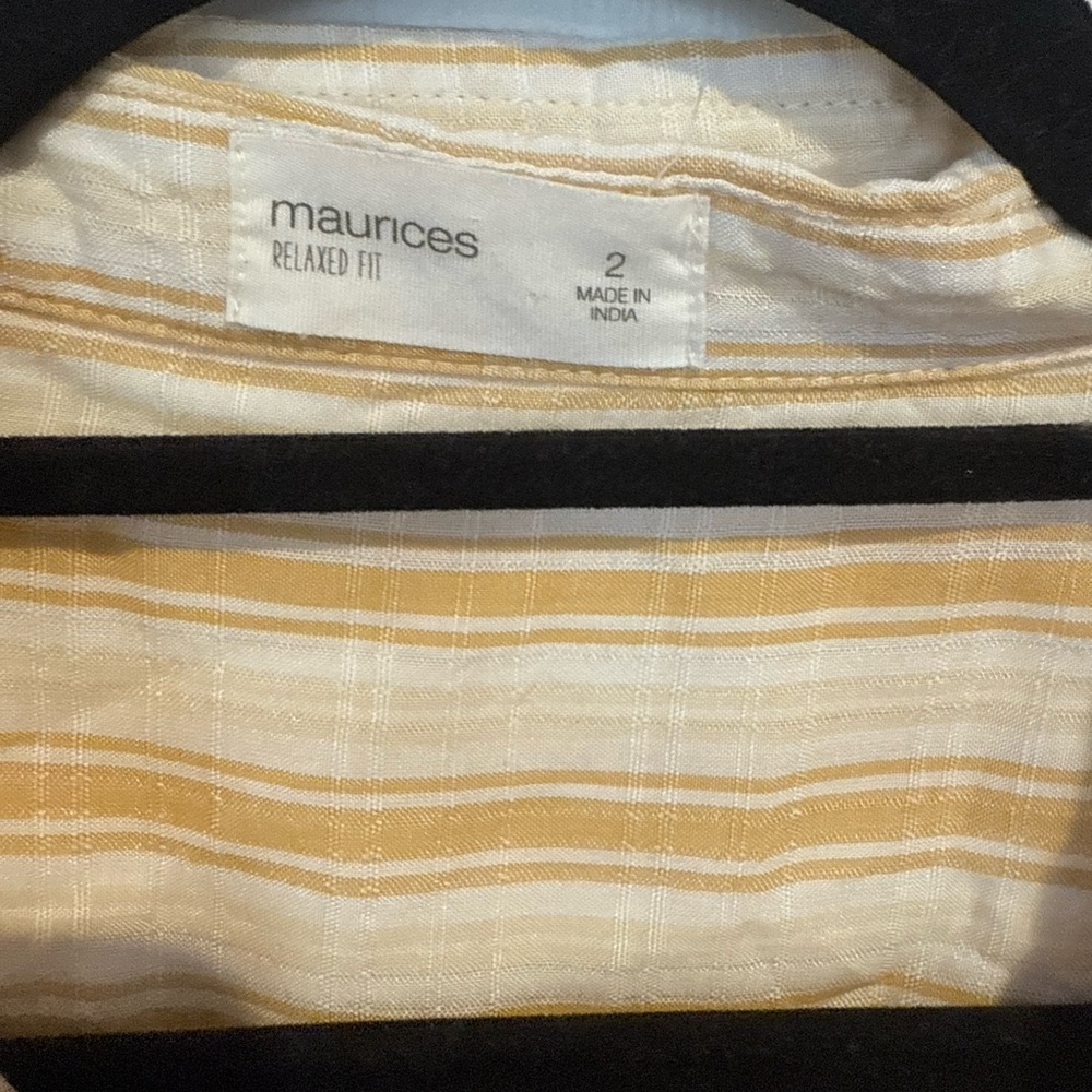 Maurices Yellow and White Striped Shirt - Picture 2 of 4